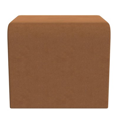 Rust Velvet Arch Ottoman with Cushioned Top