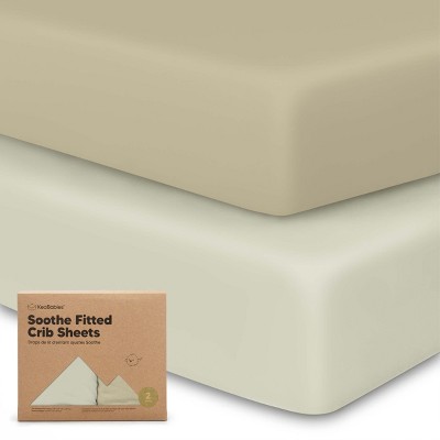 KeaBabies 2pk Soothe Fitted Crib Sheets Neutral, Organic Baby Crib Sheets, Fits Standard Nursery Baby Mattress