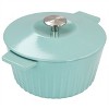 Gibson Enameled Cast Iron 3 Quart  Embossed Stripe Dutch Oven with Lid - 2 of 4