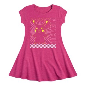 Girls' - Pokémon - Pika Poke Fit & Flair Cap Sleeve Dress - 1 of 3