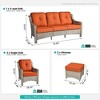 XIZZI 5 Pieces Wicker Furniture, Outside Conversation Set, 3-Seat Sofa with Cushion, High Back Rattan Chairs and Ottomans for Garden Backyard - 4 of 4