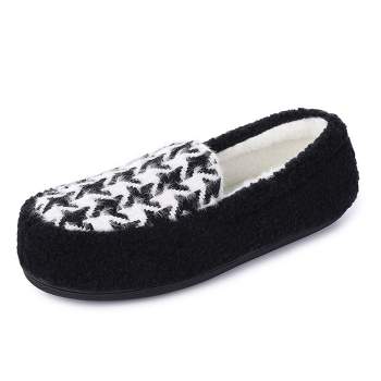 House Slippers for Womens Fuzzy Warm Plush Shearling Loafers Non Slip House Shoes Indoor Outdoor