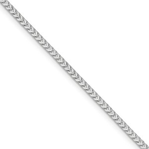 Black Bow Jewelry 2mm, 14k White Gold, Solid Franco Chain Necklace - 1 of 4