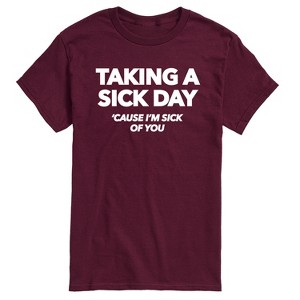 Men's - Instant Message - Taking A Sick Day Short Sleeve Graphic T-Shirt - 1 of 4