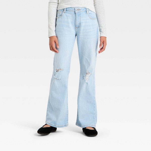 Jeans acampanados de tiro medio y corte holgado para niña - art class™