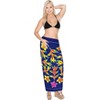 LA LEELA Women's Bikini Skirt Sarong Swimsuit Cover up Summer Wraps Bathing suit Swimwear Beach Wrap Skirts for Women One Size Blue, Floral - 2 of 4
