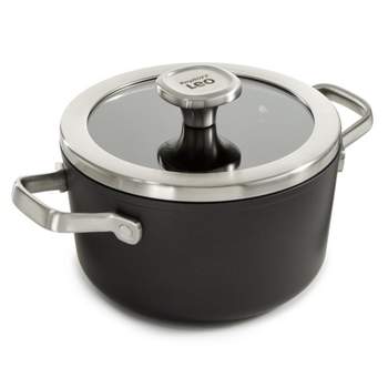BergHOFF Graphite Non-stick Ceramic Stockpot 8", 3.3qt. With Glass Lid, Sustainable Recycled Material
