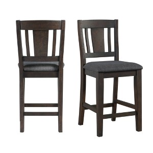 Carter Counter Height Side Chair Set Graphite Gray - Picket House Furnishings: Upholstered, Wood Frame, Set of 2 - 1 of 4