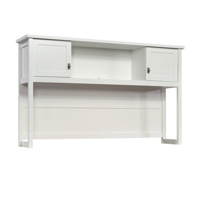 Sauder Cottage Road 66" Desk Hutch White: Bead Board Back, Storage Doors, Laminated Surface