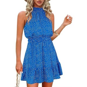 Imily Bela Women's Dress Chiffon Printed Slip Cami Sleeveless Backless Ruffle Dress Lightweight Summer Clothing - 1 of 3