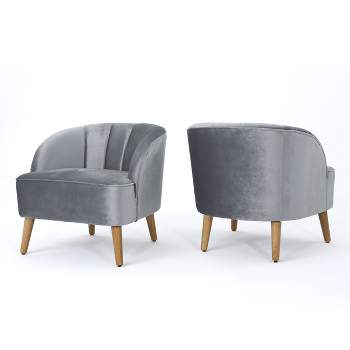 Set of 2 Amaia Modern New Velvet Club Chair - Christopher Knight Home