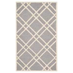 Frey Textured Wool Rug - Silver / Ivory (3