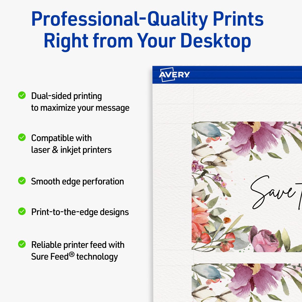 Avery Matte White Postcards, 4" x 6" Rectangle - thumbnail 2