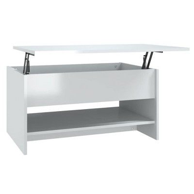vidaXL Coffee Table High Gloss White 31.5"x19.7"x15.7" Engineered Wood