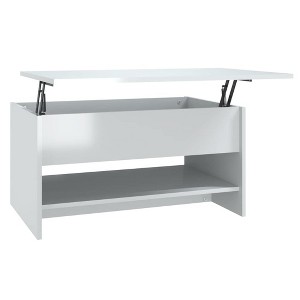 vidaXL Coffee Table High Gloss White 31.5"x19.7"x15.7" Engineered Wood - 1 of 4