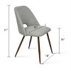 Modern Upholstered Dining Chairs Set, Mid-Century Fabric Chairs with Walnut Legs, Comfortable Padded Seat for Kitchen & Dining Room-Maison Boucle - 3 of 4