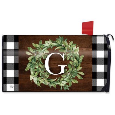 Wreath Monogram Letter G Mailbox Cover Everyday Standard Briarwood Lane