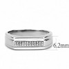 Slickblue Trendy Polished Stainless Steel Ring with Clear Grade CZ for Men - Sleek Fashion Jewelry, Size 8-13 - 3 of 4