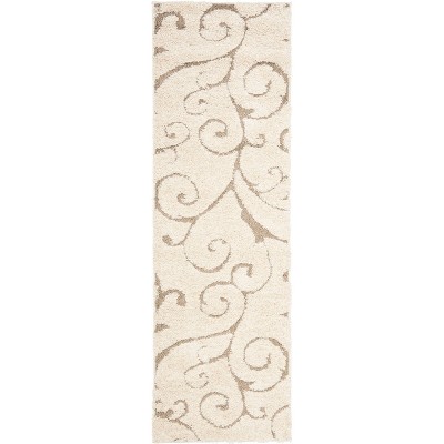 2'3"x19' Runner Swirl Loomed Rug Cream - Safavieh