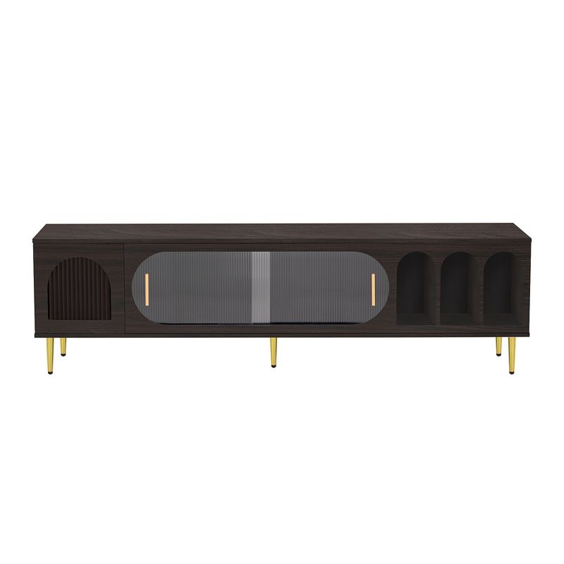 Modern TV Stand for TVs up to 80", TV Media Console Table with Acrylic Doors - ModernLuxe, 5 of 15