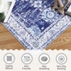 5x7 Area Rugs Vintage Floral Living Room Rug Stain-Resistant Low Pile Non Slip Indoor Distressed Print Carpet - 4 of 4
