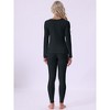 INSPIRE CHIC Women's Thermal Underwear Sets Long Sleeve Shirt with Leggings Cold Winter Base Layer Pajamas Set - 4 of 4