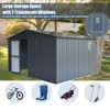 Outdoor Storage Shed with 2 Built-in Window, Galvanized Steel Frame, Sloping Roof Metal Storage Cabinet, Waterproof Rust-proof Tool Shed for Backyard - 4 of 4