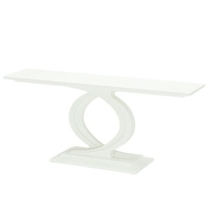 Resenkos Entryway Table, Console Sofa Table,59" Console Table, Wood Narrow Sofa Table with Double Arc Base White - 1 of 2