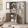67" Freestanding Storage Cabinet - Glass Door Pantry with Adjustable Shelves for Kitchen/Laundry Room/Home Office - 4 of 4