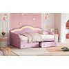 Full Size Upholstered Daybed with LED and 3 Drawers for Bedroom or Guest Room - 4 of 4