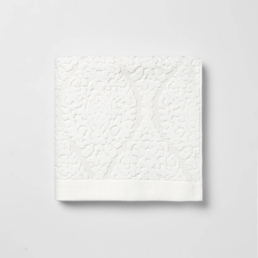 Photos - Towel Ogee Bath  White - Threshold™