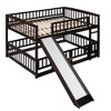Kumasinova Twin Bunk Bed with Slide & Ladder, Solid Pine Wood Loft Bed Frame with Detachable Fence, Open-Row Lower Space for Kids' Bedroom/Play - 4 of 4