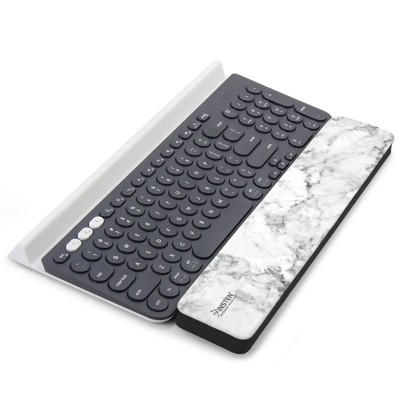 Insten Keyboard Wrist Rest Pad, Anti-Slip Ergonomic Palm Cushion Support for Comfortable Typing and Pain Relief, 13.8 x 2.8 in, White Marble