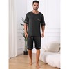 INSPIRE CHIC Men's Summer Short Sleeves Crew Neck with Pockets Nightwear Pajama Set - 4 of 4