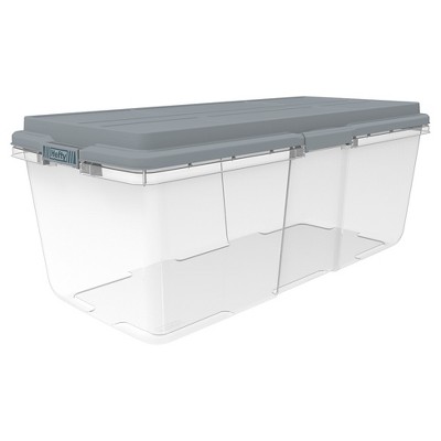 Hefty 113qt Hi-rise Clear Storage Box : Target