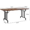 71 Inch Long Farmhouse Dining Table for 6-8 People, Rustic Style Rectangle Kitchen Table with Strong Metal Legs for Dining Room - 2 of 4