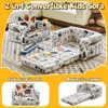 Kids Bean Bag Sofa Couch Reading Chair With Children Friendly Handle For Easy Movement & Double Pockets For Good Storage, Graffiti Flocking Sofa - 4 of 4