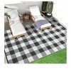 Black and white - 9*12 feet  Outdoor Area Rug Plastic Waterproof  Stain Resistant Checkered Reversible Light Weight Portable Mat UV Resistant Carpet - 3 of 4