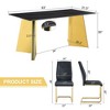 NicBex Dining Table Set for 4 Kitchen Table Modern Sintered Stone Table with Stainless Steel Butterfly Legs 4 PU Chairs, Black - 4 of 4