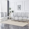 NicBex Luxury Arch Dining Chairs, Faux Leather High Resilience with Silver Metal Legs, Side Chairs for Kitchen Office - 2 of 4
