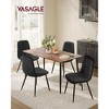 Set of 4 Dining Chairs, Metal Frame with Adjustable Feet, Chenille Fabric & Synthetic Leather Upholstery, Easy to Clean - 2 of 4