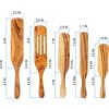 5 Star Super Deals 5pc Natural Teak Wood Spurtle Spoon Utensil Set - Ergonomic Wooden Kitchen Spatulas - for Stirring, Serving, Scraping, Mixing - 4 of 4