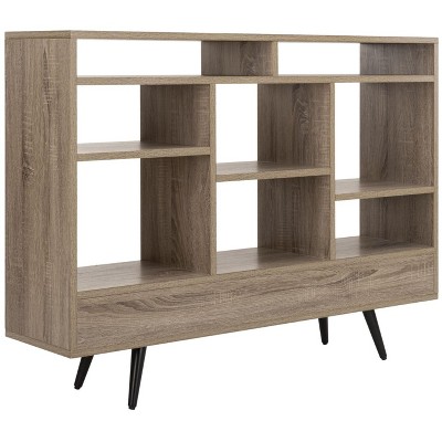 Dubai Collector's Fair Inspired Oak and Black Mid Century Etagere