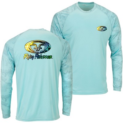 Flying Fisherman Redfish Skin Performance Long Sleeve T-Shirt - Aluminum XL