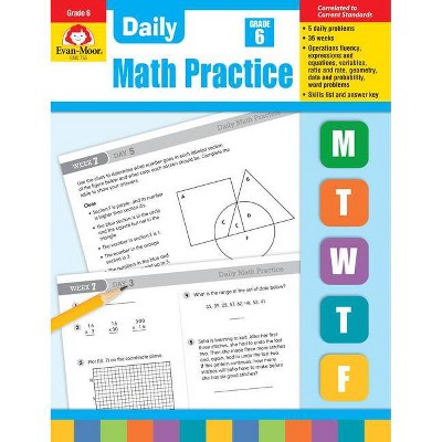 Daily Math Practice, Grade 6 - by  Evan-Moor Educational Publishers (Paperback)