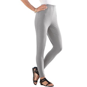Roaman's Women's Plus Size Petite Ankle Length Essential Stretch Legging - 1 of 4