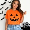 Simply Sage Market Women's Pumpkin Face Short Sleeve Graphic Tee - 2 of 4