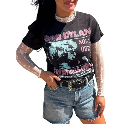 Women's Bob Dylan Crop Tee - PRINCE PETER