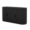 Vertical Striped Door Storage Cabinet with Metal Handles Adjustable Suitable for Study Entryway and Living Room - 3 of 3