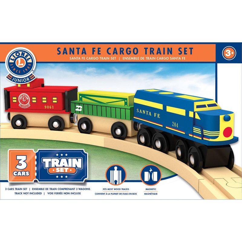 MasterPieces Wood Train Sets - Lionel Santa Fe Cargo 3 Piece Train Set, 1 of 8